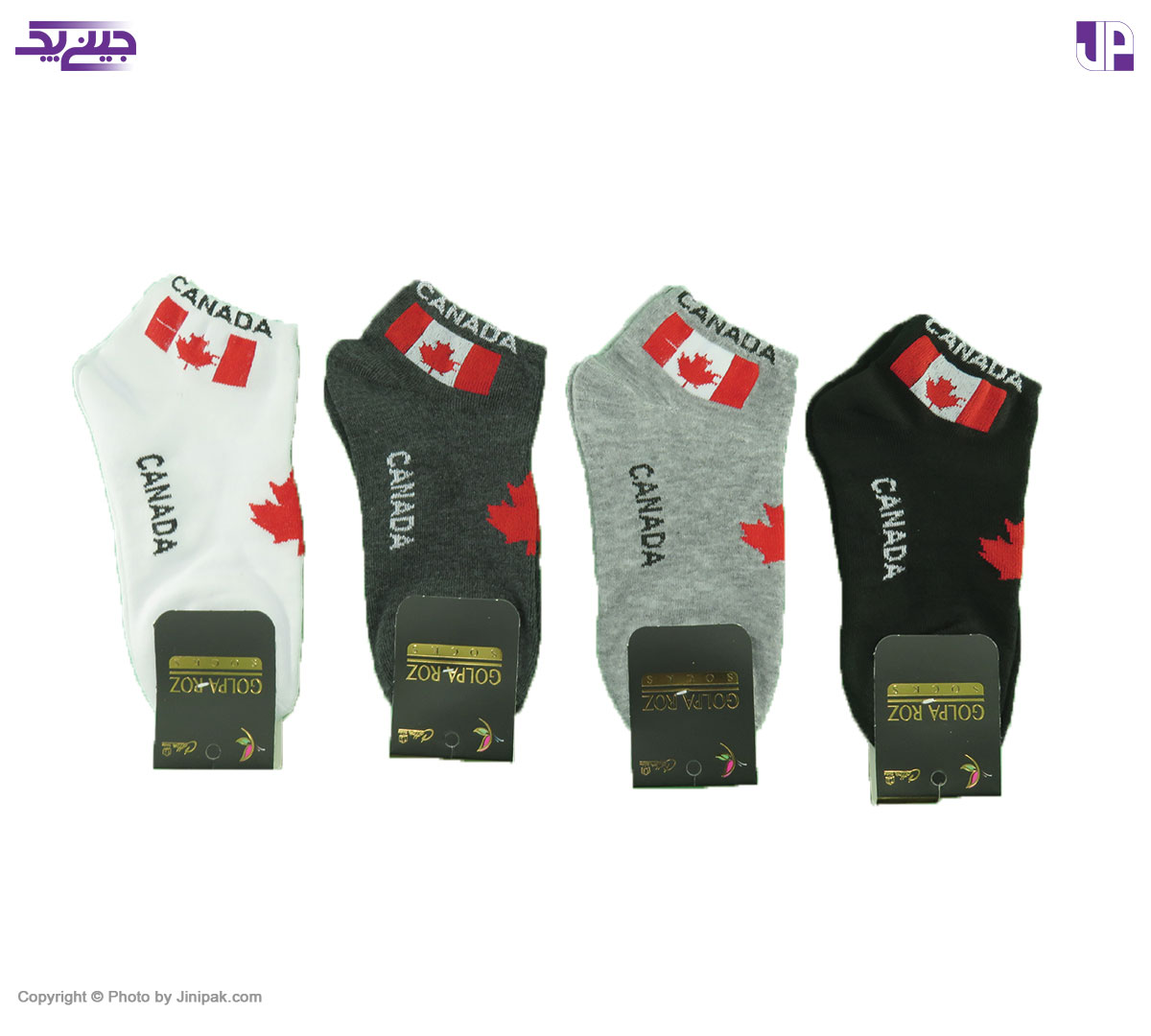 مشخصات، قیمت و خرید عمده جوراب مچی نخی زنانه و مردانه طرح پرچم کانادا