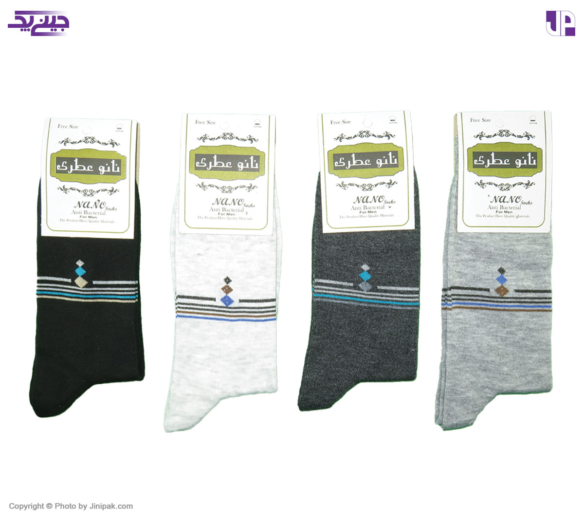 مشخصات، قیمت و خرید عمده جوراب نخی کامپیوتری مردانه ساق بلند طرح سه لوزی کوچک رنگی